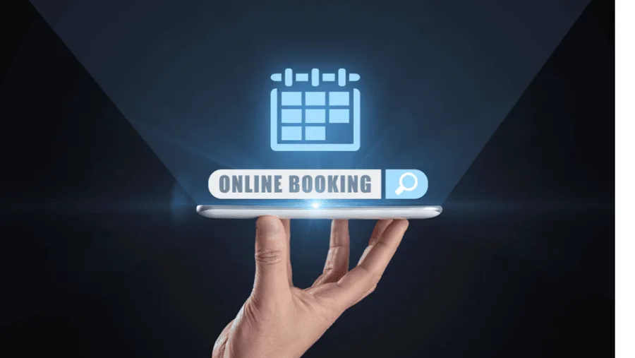 Online booking on a phone