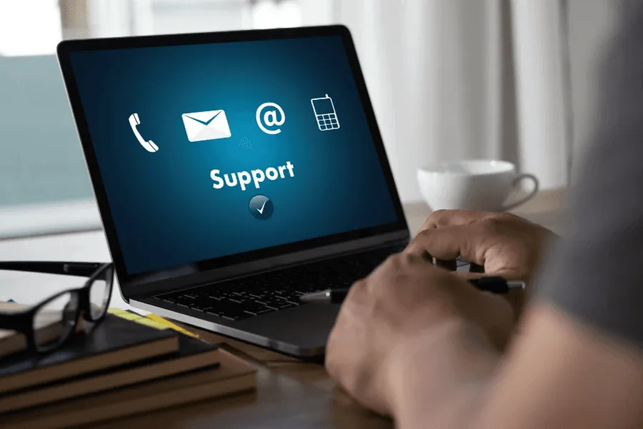 Support on a laptop